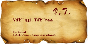 Ványi Tímea névjegykártya